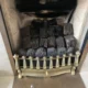 Gas fire in Wymondham showing heavy sooting caused by blocked air vent