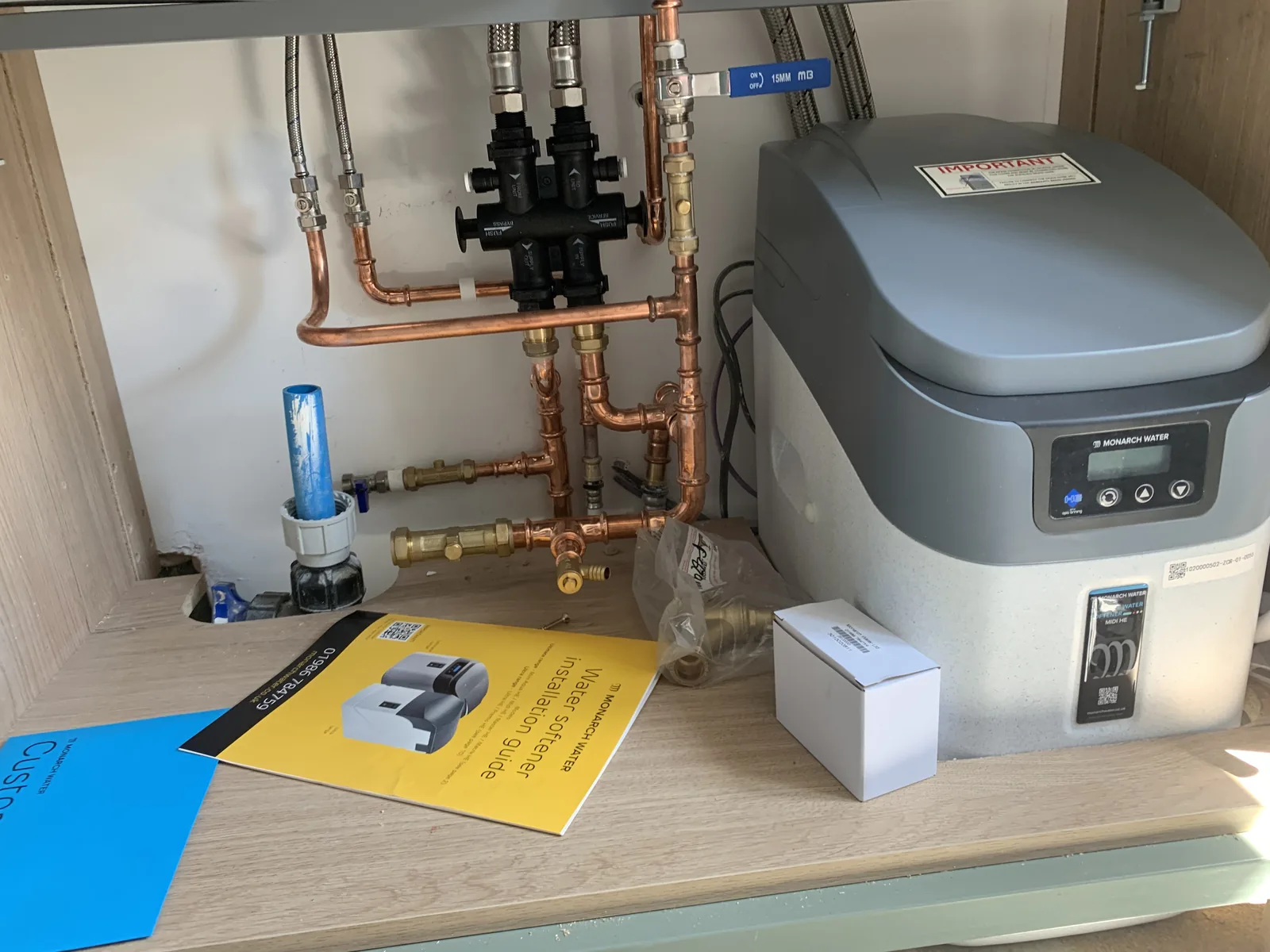 Monarch Midi water softener installation in Attleborough new-build