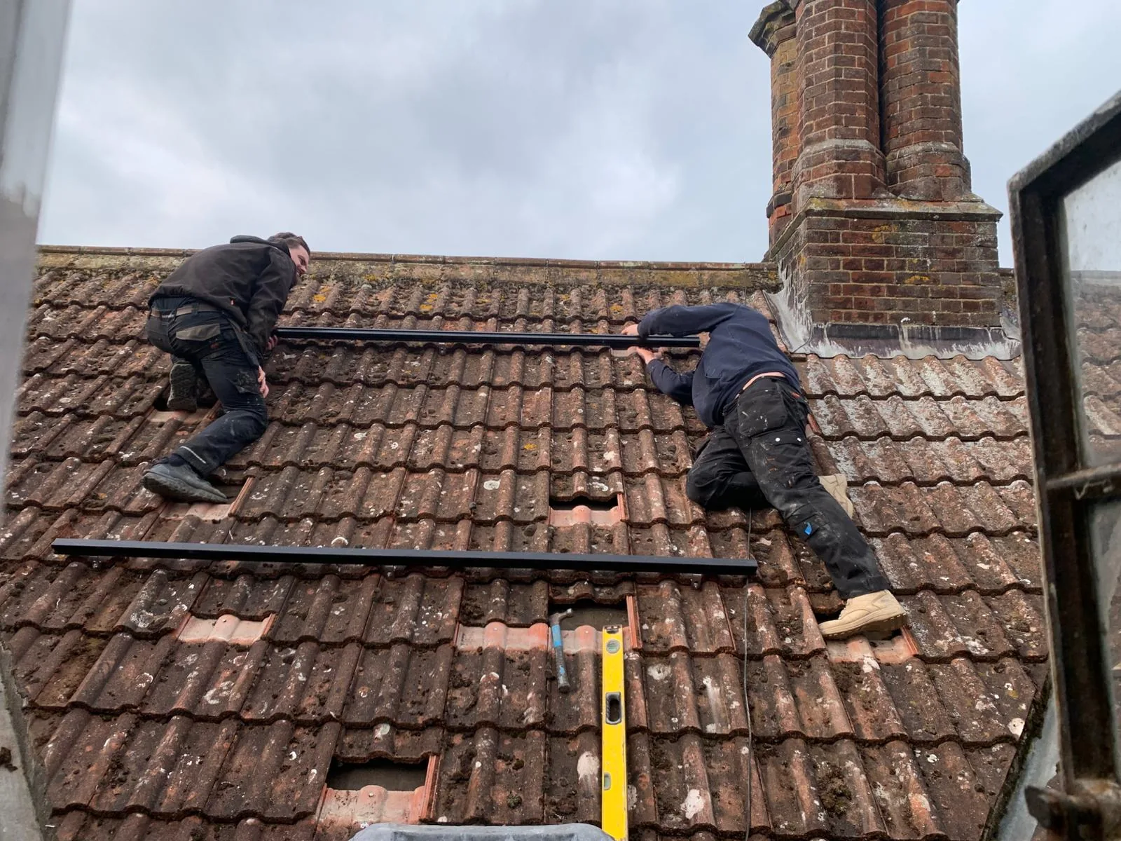 Solar thermal panel installation on tiled roof Castle Acre by EPH Services
