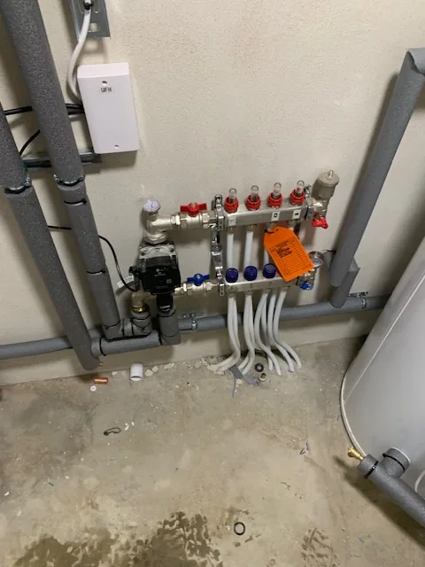 Underfloor heating manifold installation with controls Mileham Norfolk